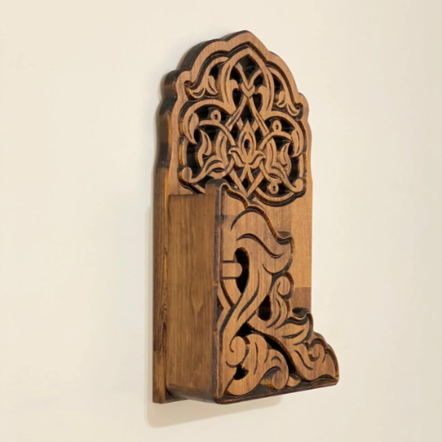 Wandbücherregal aus Holz, Buchhalter