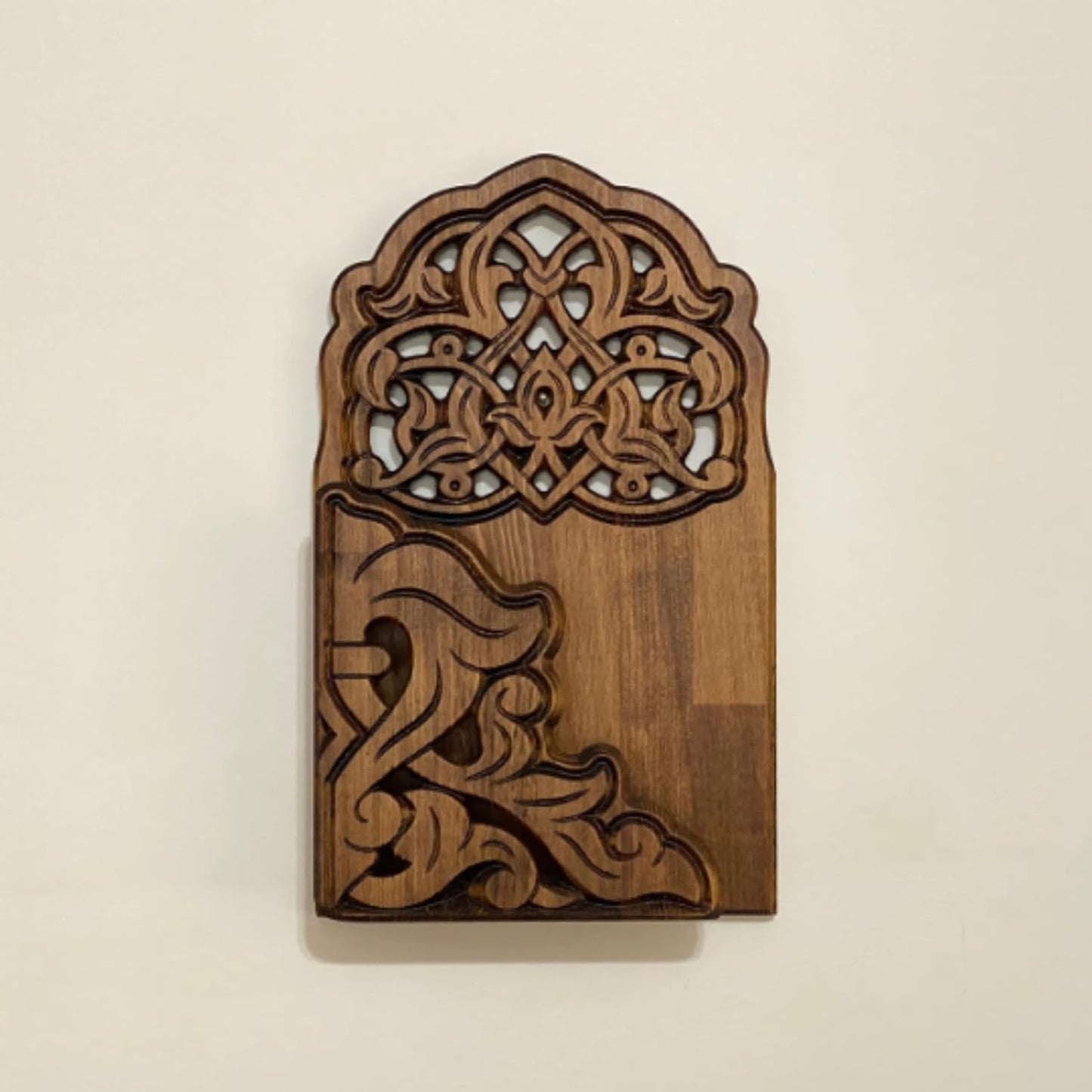 Wandbücherregal aus Holz, Buchhalter