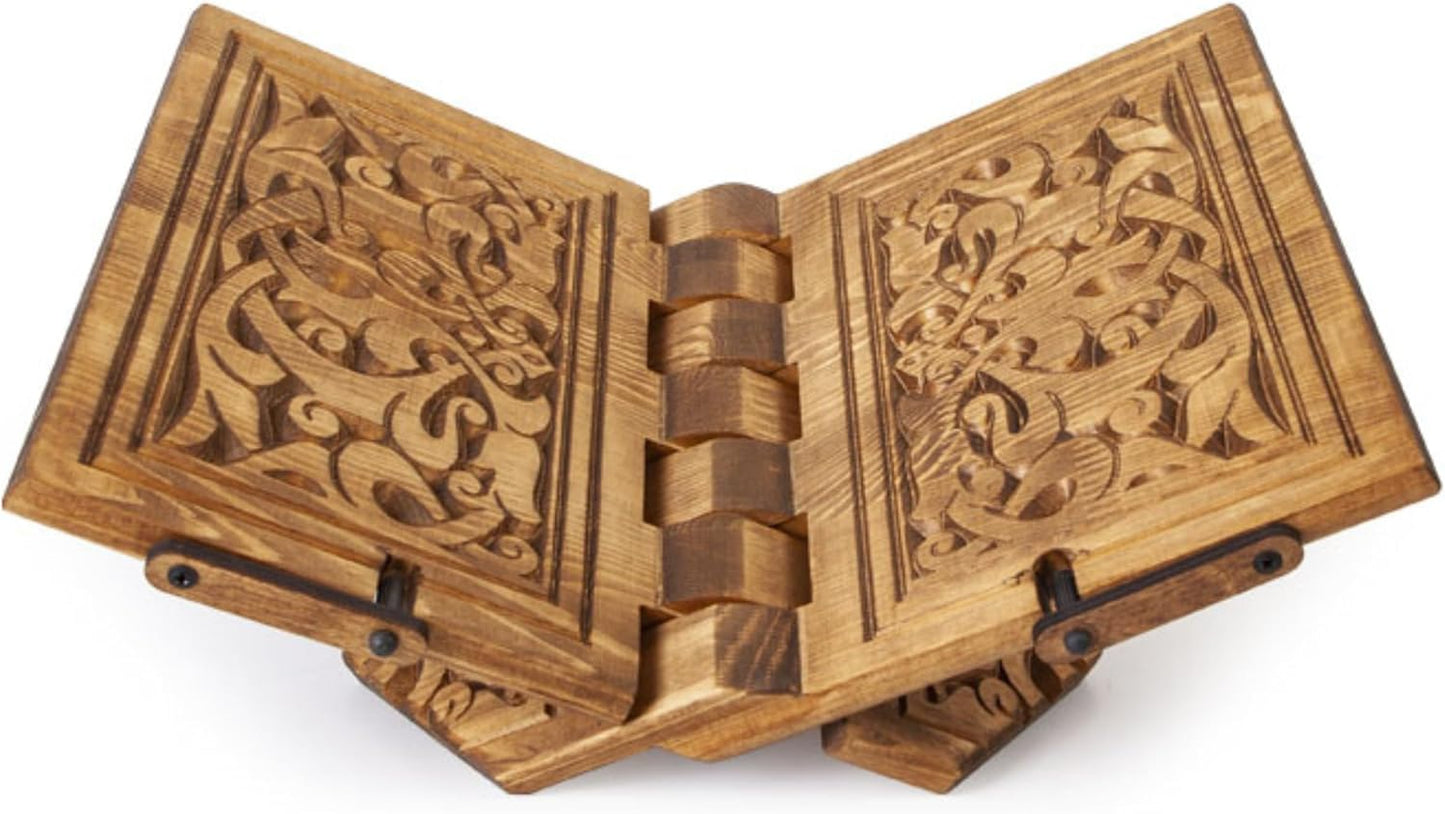 Support de livre et de livre de cuisine en bois