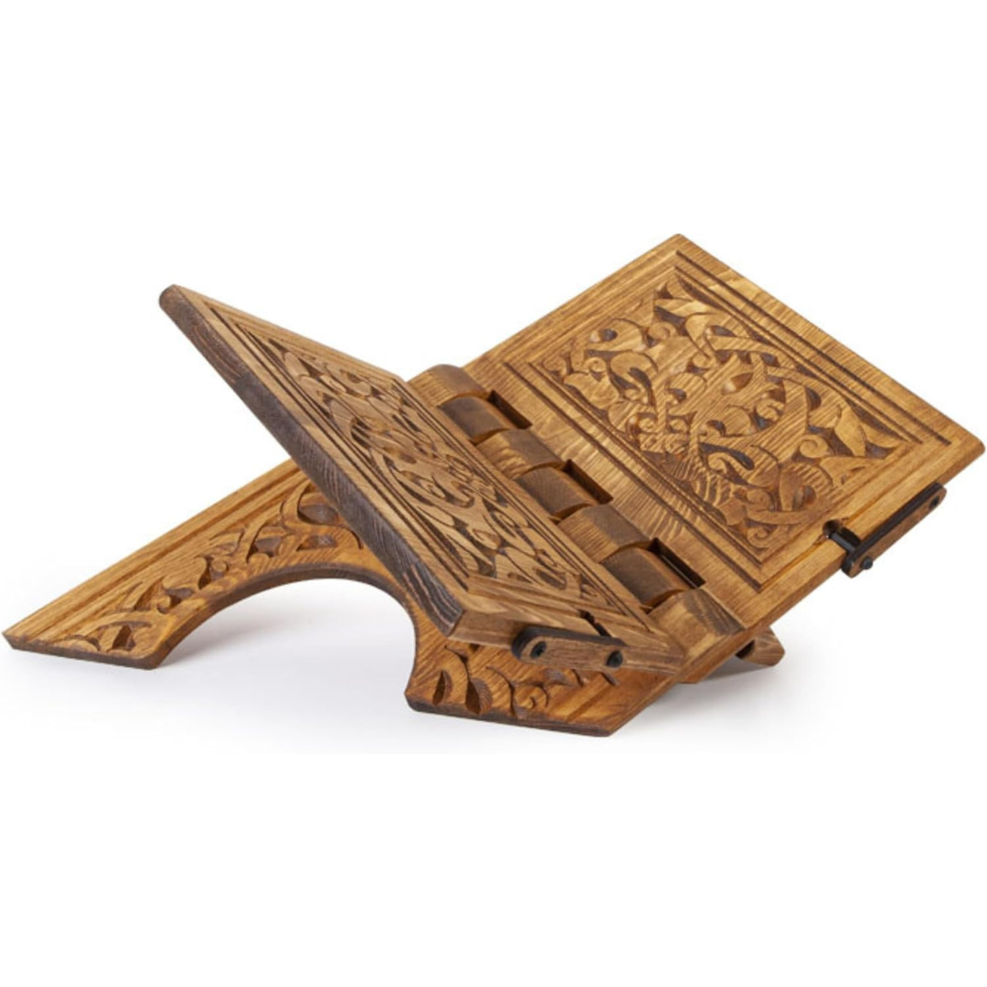 Support de livre et de livre de cuisine en bois