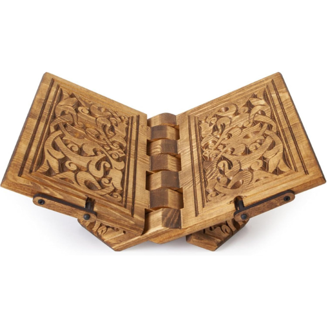 Support de livre et de livre de cuisine en bois