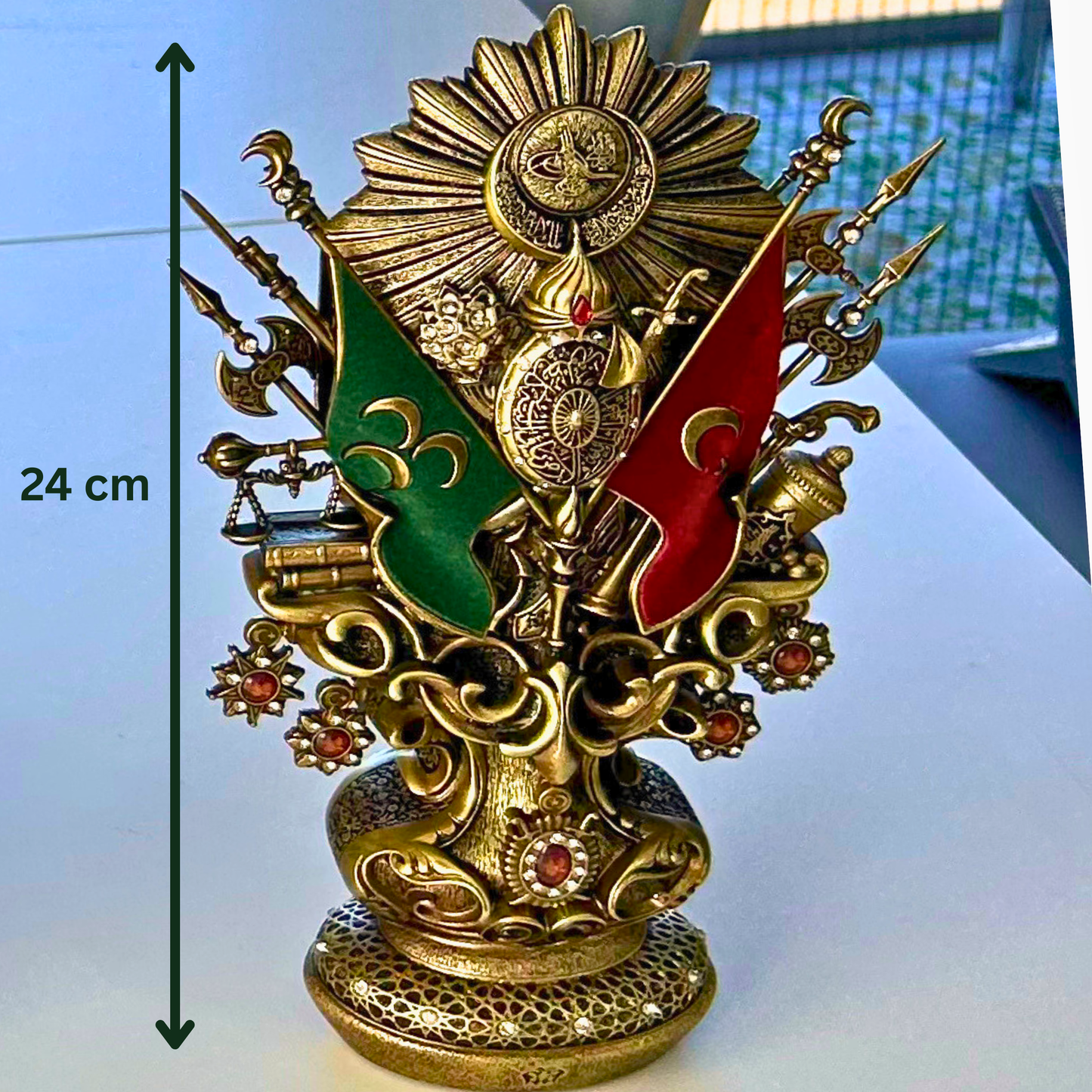 Ottoman Empire Army Statue: Turkish Islamic Home Decor, Coat of Arms Ottoman Tughra Ornament, Cultural Gift