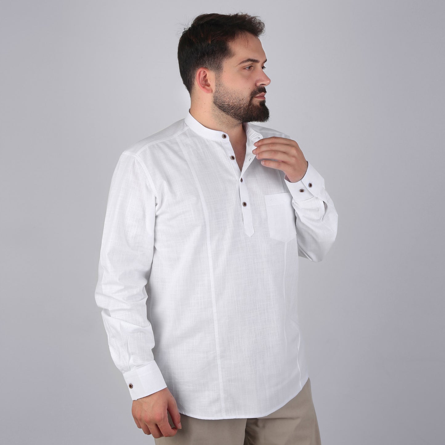 VHD Muslim Men's Long Sleeve Shirt 100% Cotton