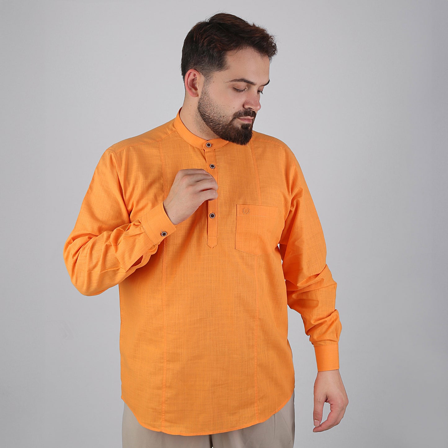 VHD Muslim Men's Long Sleeve Shirt 100% Cotton