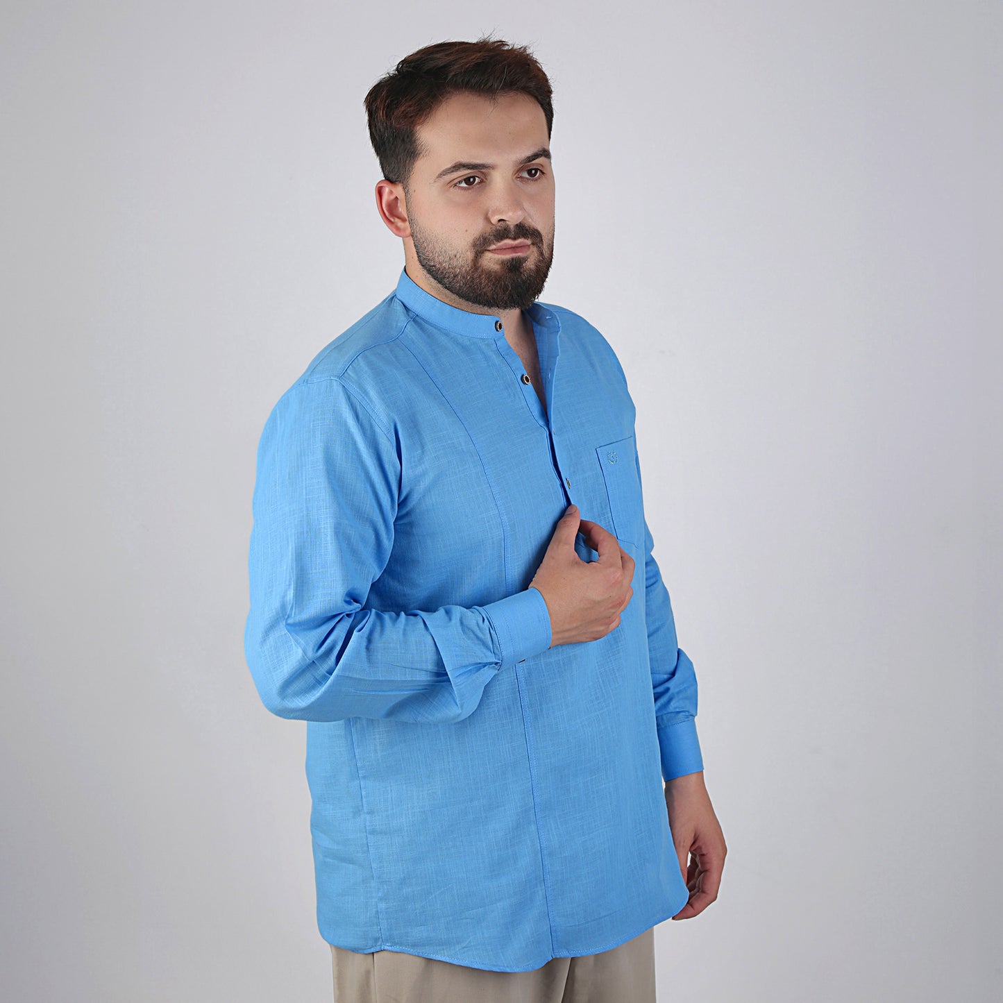 VHD Muslim Men's Long Sleeve Shirt 100% Cotton