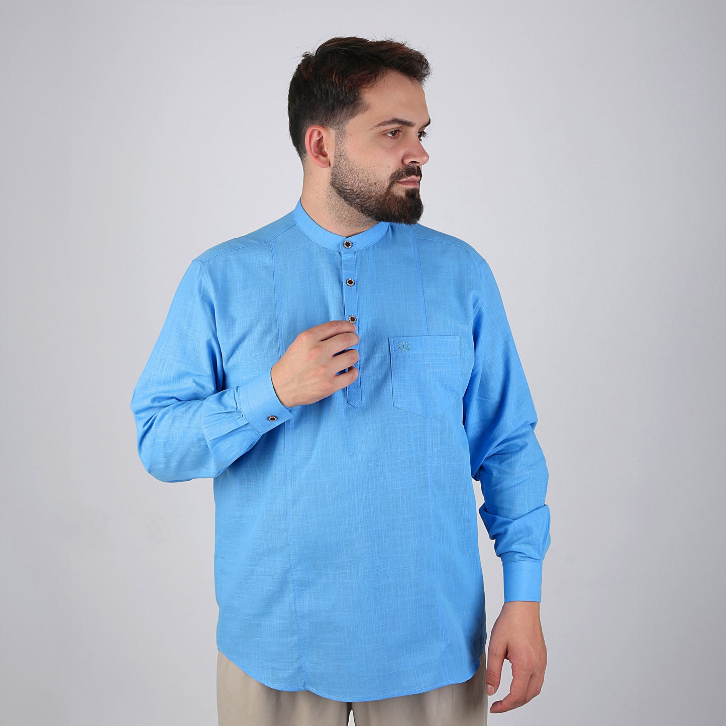 VHD Muslim Men's Long Sleeve Shirt 100% Cotton