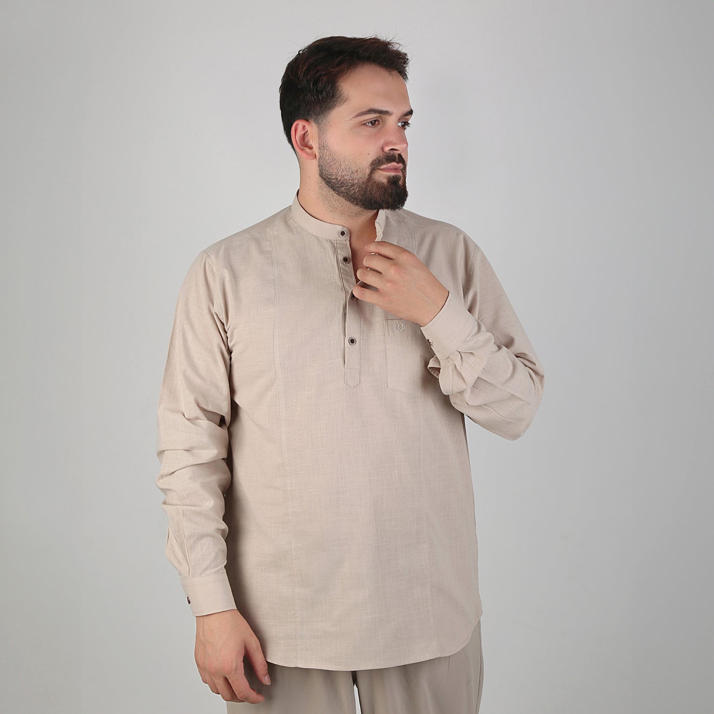 VHD Muslim Men's Long Sleeve Shirt 100% Cotton