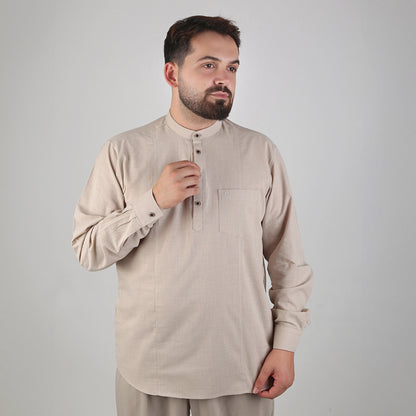 VHD Muslim Men's Long Sleeve Shirt 100% Cotton