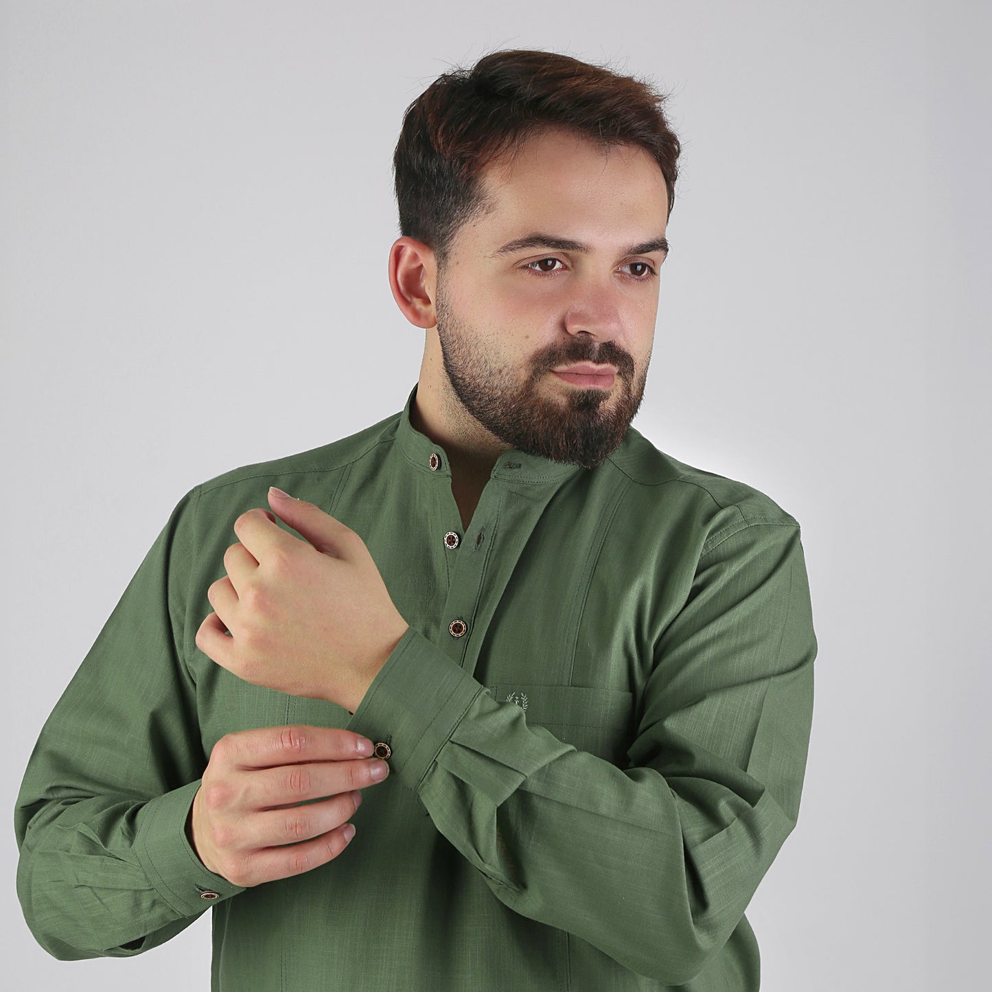 VHD Muslim Men's Long Sleeve Shirt 100% Cotton