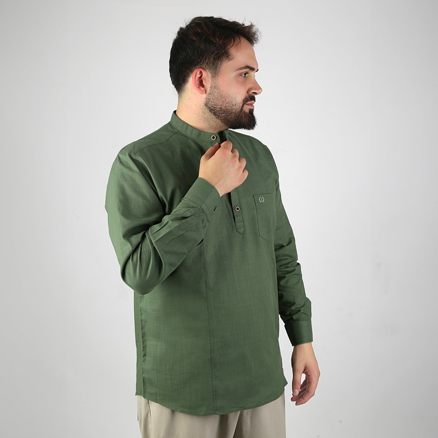 VHD Muslim Men's Long Sleeve Shirt 100% Cotton