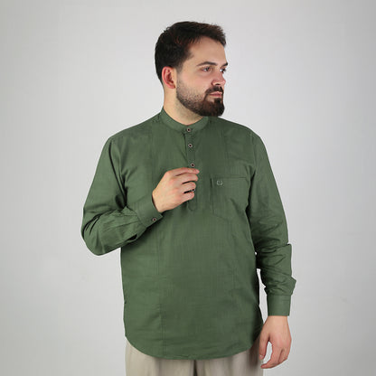 VHD Muslim Men's Long Sleeve Shirt 100% Cotton