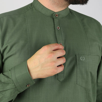 VHD Muslim Men's Long Sleeve Shirt 100% Cotton