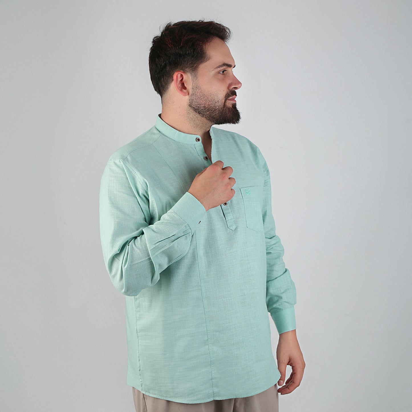 VHD Muslim Men's Long Sleeve Shirt 100% Cotton