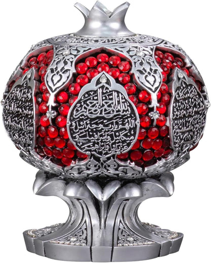 Figurine de grenade brodée Asmaul Husna pour décoration de table et de bureau