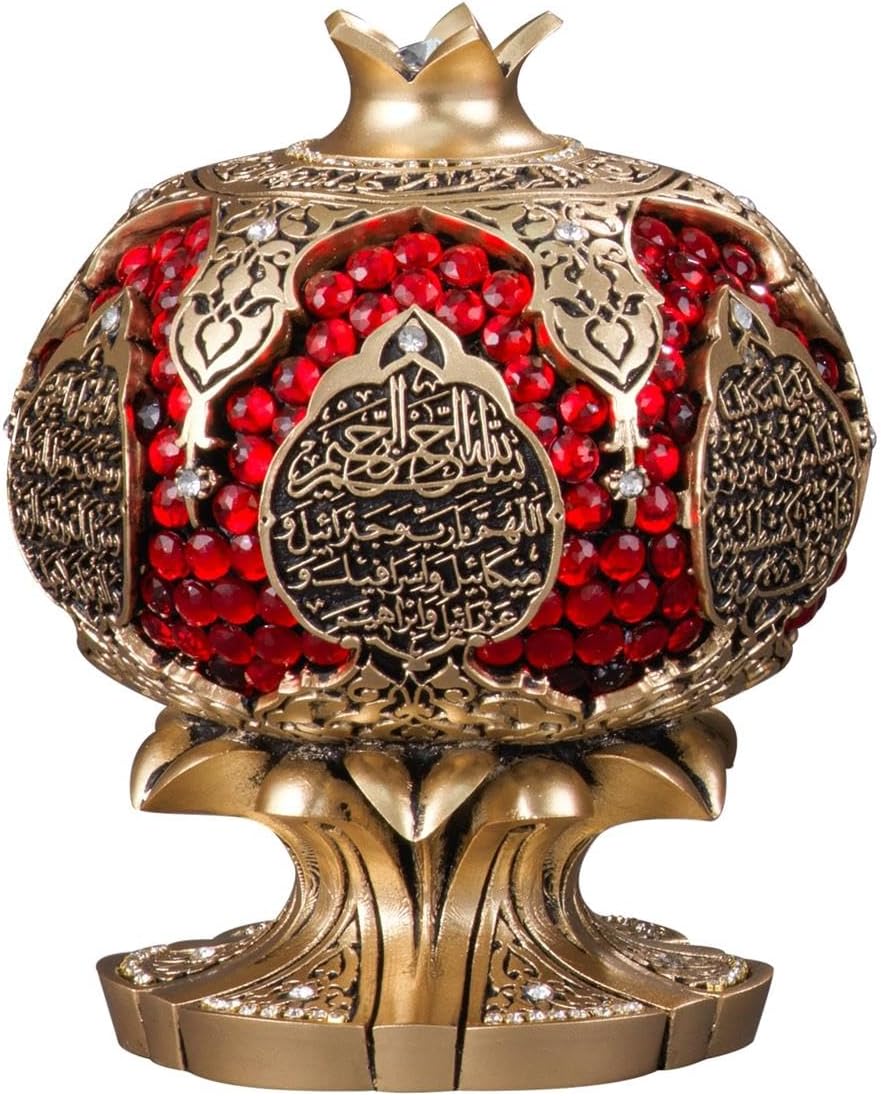 Asmaul Husna Embroidered Pomegranate Figurine for Table Desk Decor