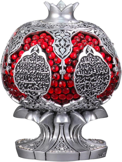 Figurine de grenade brodée Asmaul Husna pour décoration de table et de bureau