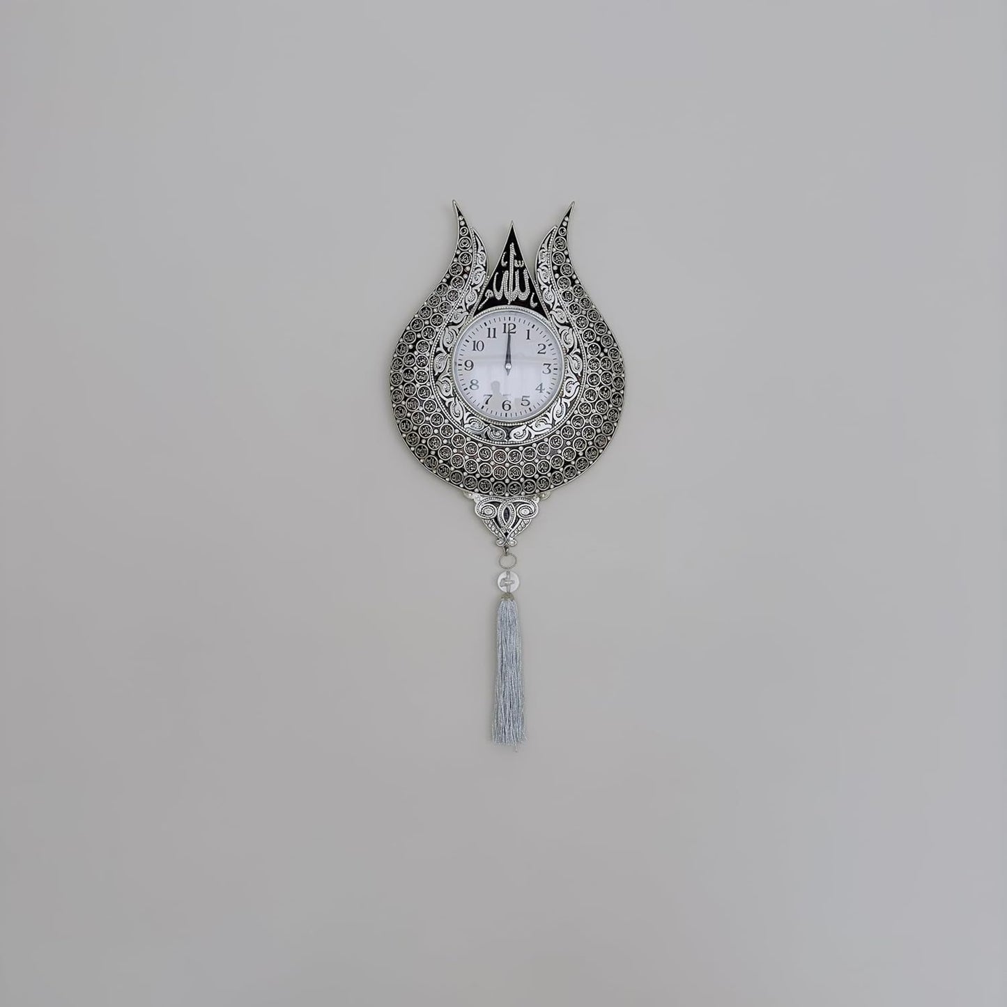 Tulip Design Asmaul Husna Embroidered Islamic Wall Clock