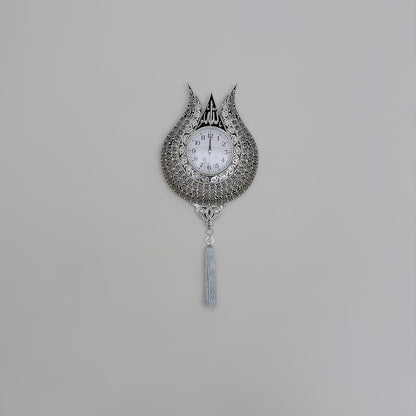 Tulip Design Asmaul Husna Embroidered Islamic Wall Clock