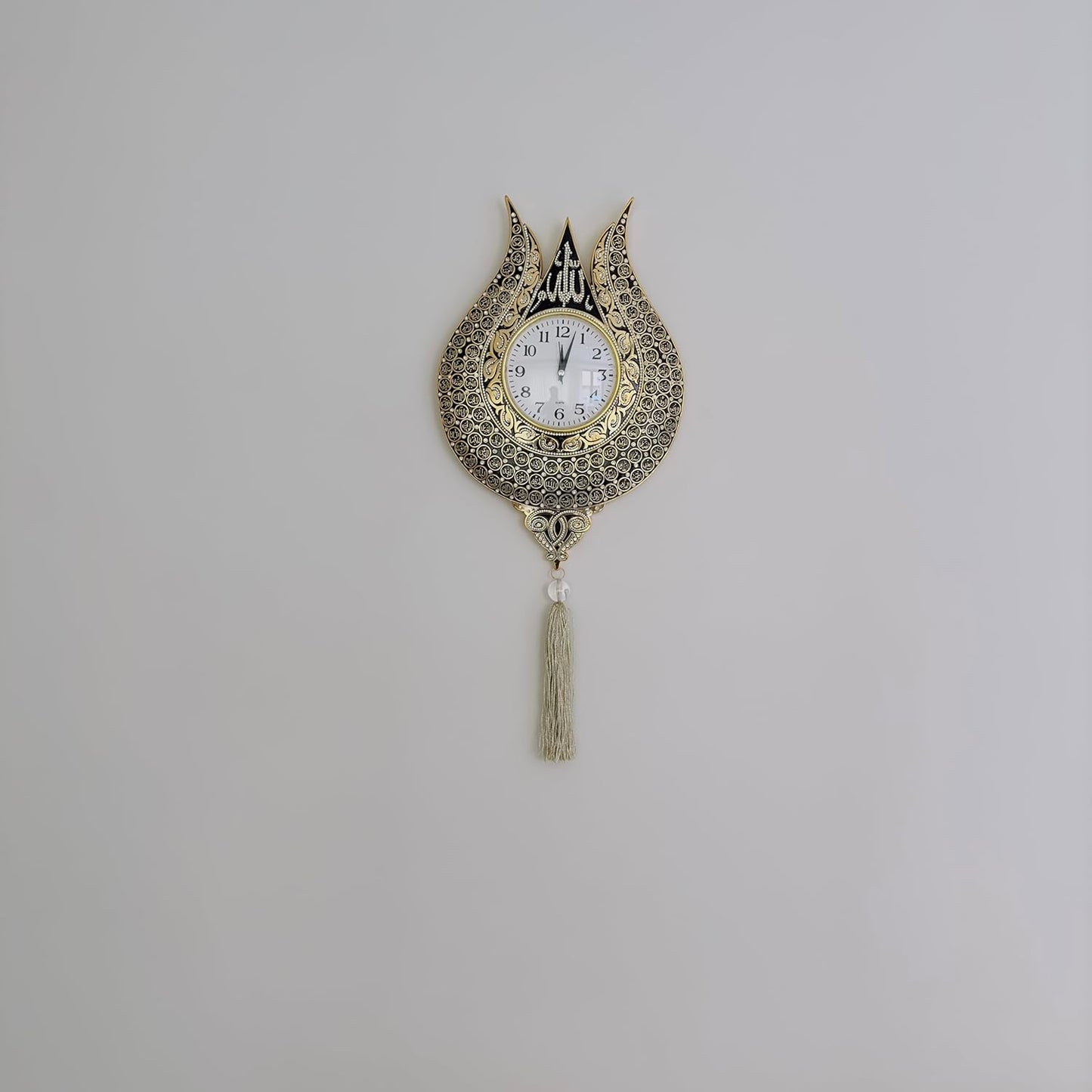 Tulip Design Asmaul Husna Embroidered Islamic Wall Clock