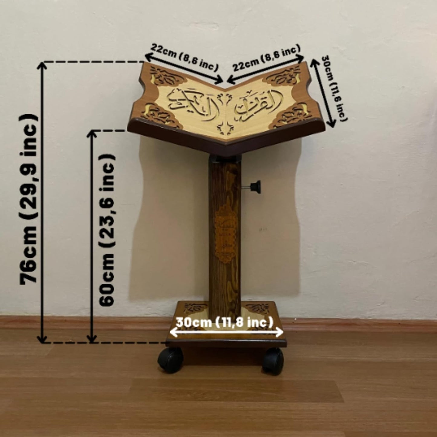 Lux verstellbarer, beweglicher Buchständer aus Holz