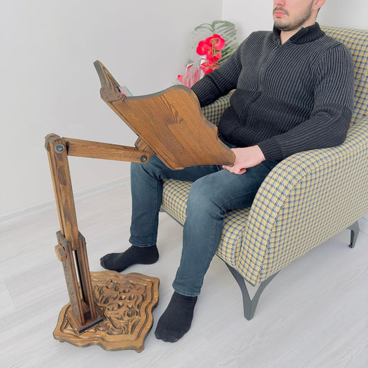 Big Size Adjustable Wooden Book Stand for Heavy Books