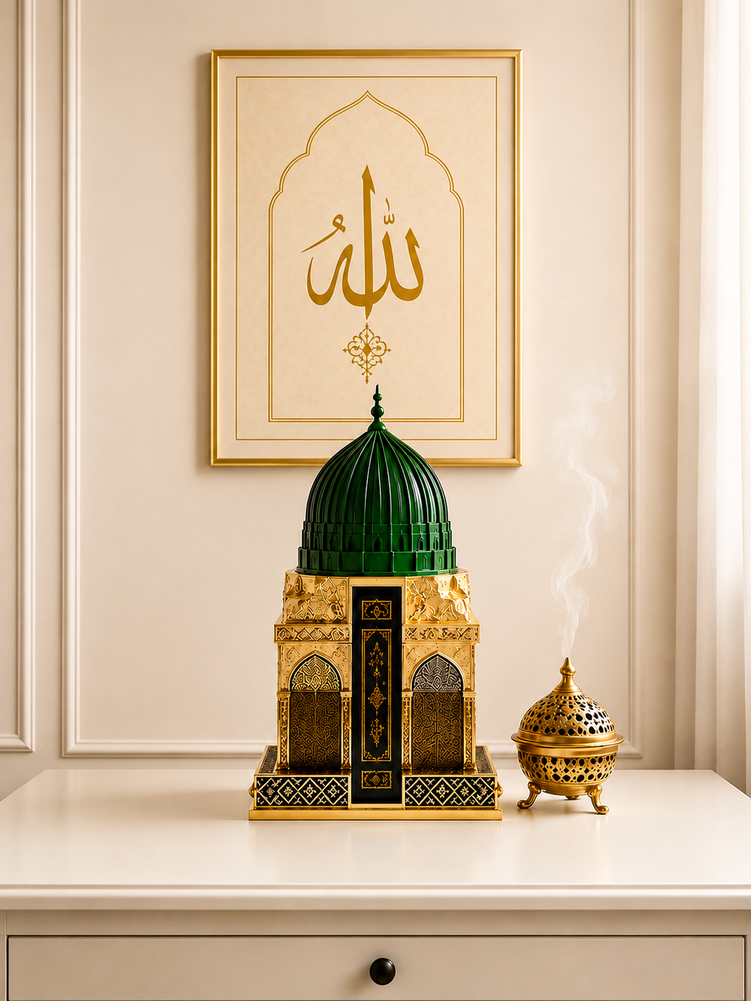 Masjid Nabawi Replica with Kaaba Quran, Islamic Home Decor, Muslim Wedding Gift