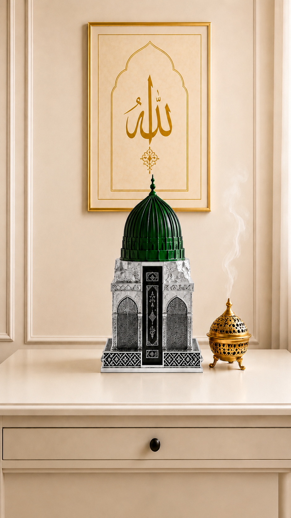 Masjid Nabawi Replica with Kaaba Quran, Islamic Home Decor, Muslim Wedding Gift