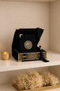 Velvet Covered Quran and Pearl Tasbih in Wooden Decorative Box | Islamic Gift Set | Muslim Eid Ramadan Gift