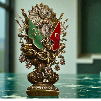 Ottoman Empire Army Statue: Turkish Islamic Home Decor, Coat of Arms Ottoman Tughra Ornament, Cultural Gift