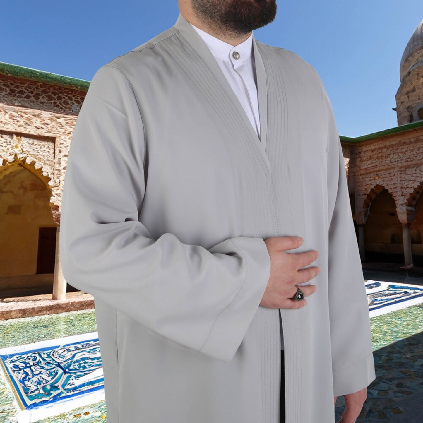 Namaz Jubba for Men, Muslim Prayer Robe