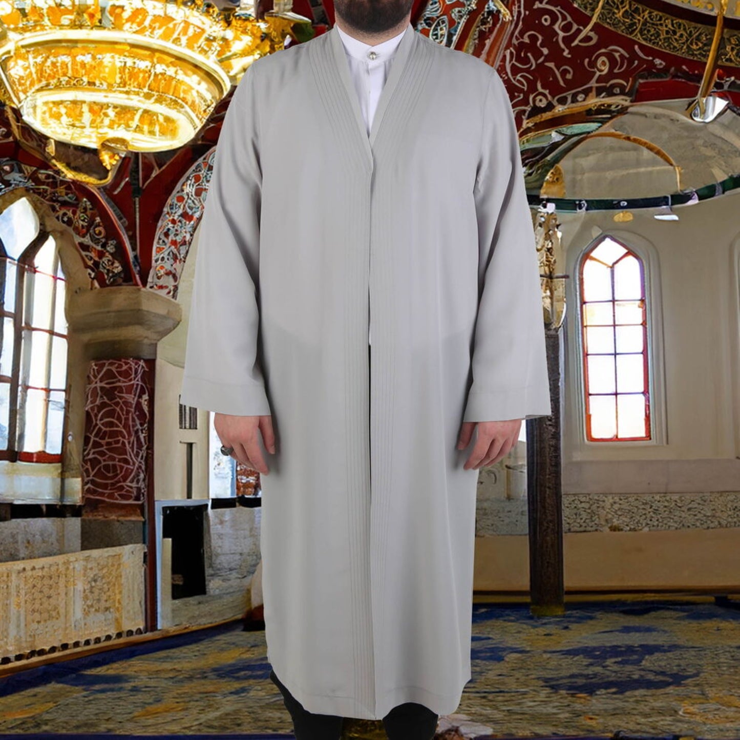 Namaz Jubba for Men, Muslim Prayer Robe