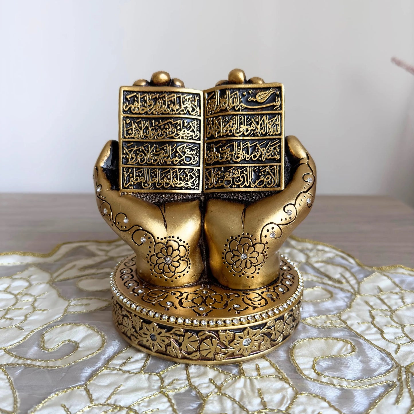 Figurine islamique en forme de pupitre écrit Ayatul Kursi pour décor de table et de bureau
