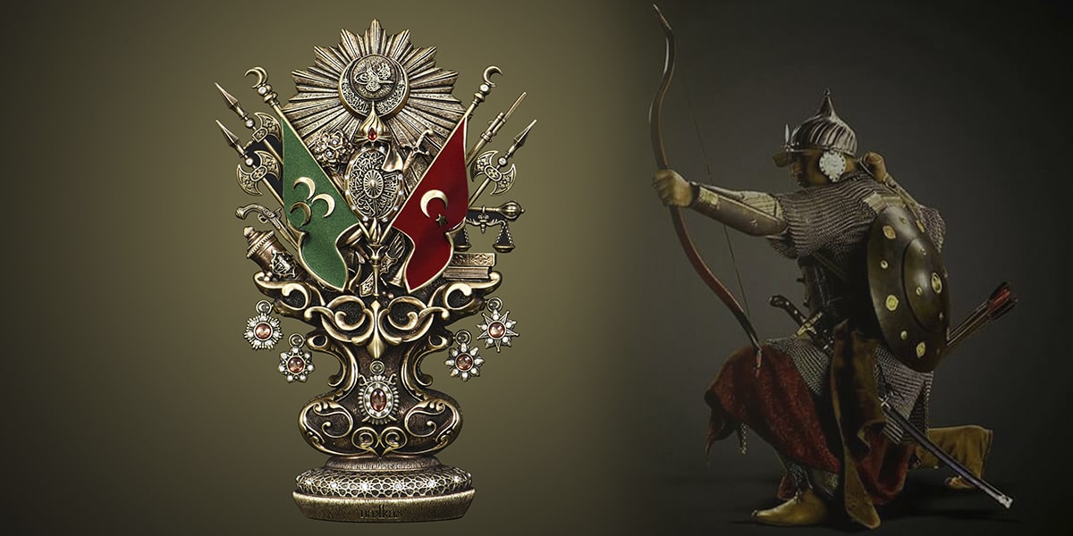 Ottoman Empire Army Statue: Turkish Islamic Home Decor, Coat of Arms Ottoman Tughra Ornament, Cultural Gift