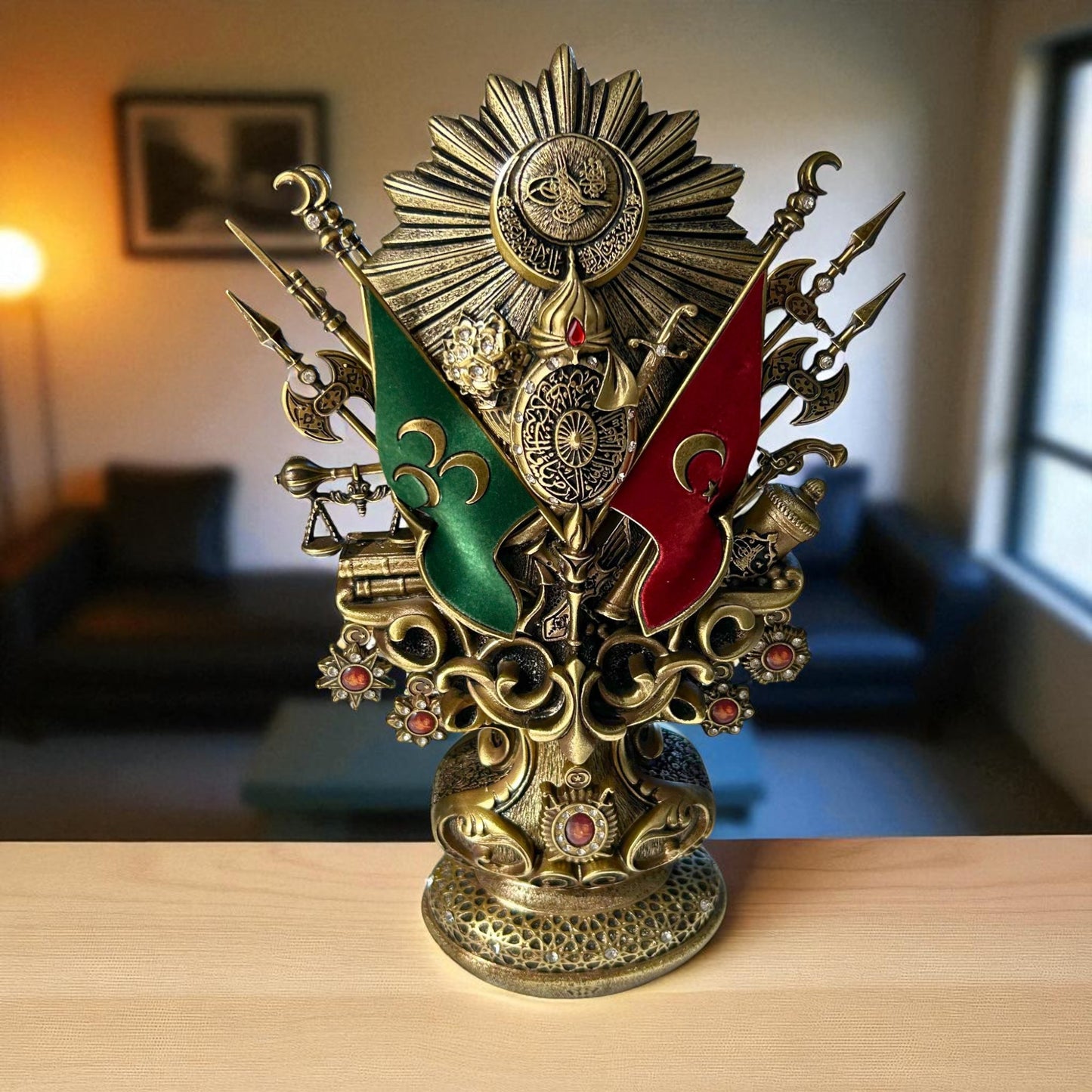 Ottoman Empire Army Statue: Turkish Islamic Home Decor, Coat of Arms Ottoman Tughra Ornament, Cultural Gift