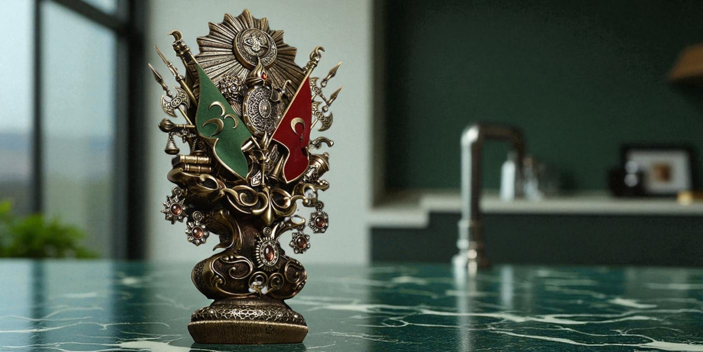 Ottoman Empire Army Statue: Turkish Islamic Home Decor, Coat of Arms Ottoman Tughra Ornament, Cultural Gift
