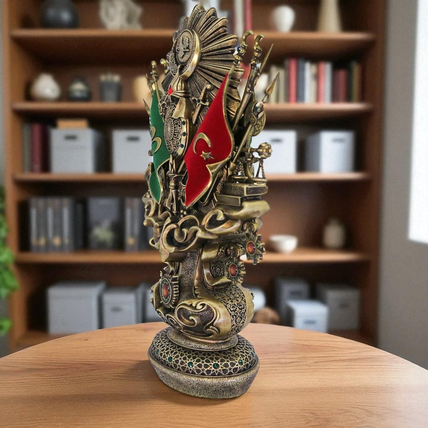 Ottoman Empire Army Statue: Turkish Islamic Home Decor, Coat of Arms Ottoman Tughra Ornament, Cultural Gift